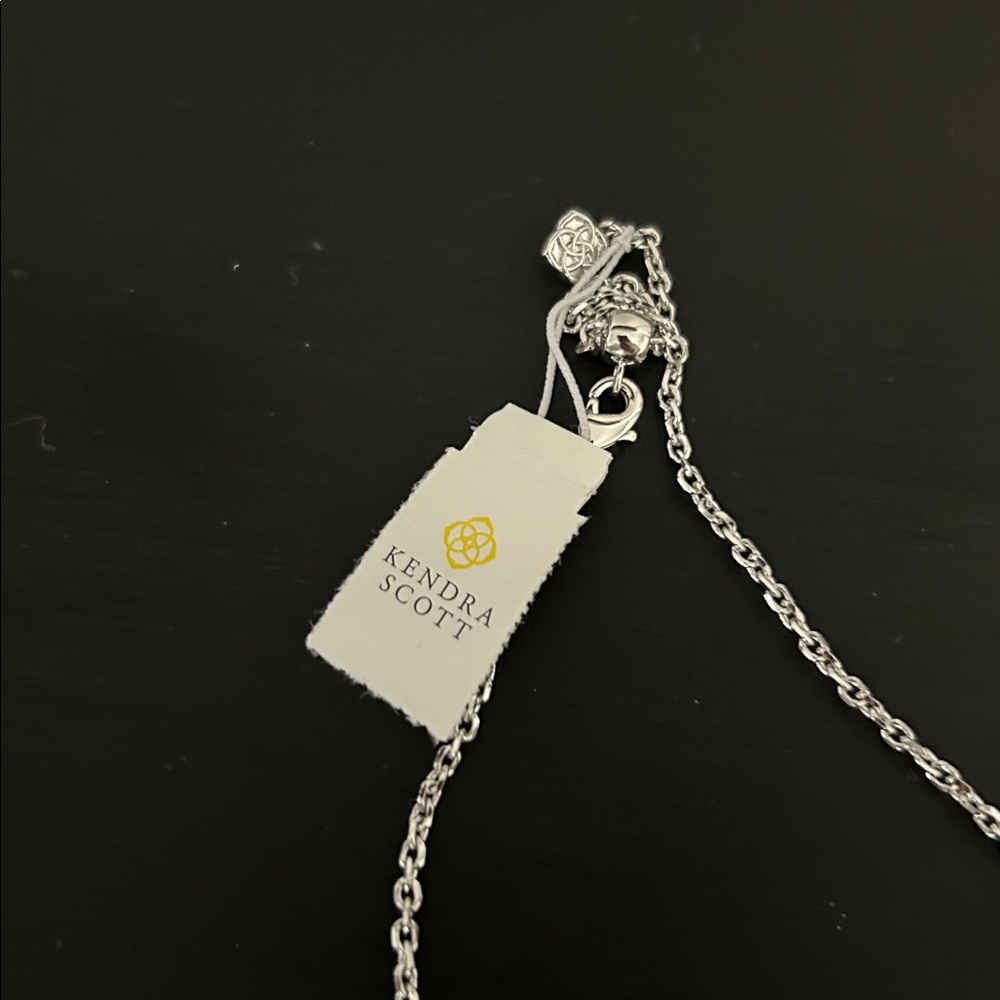 Kendra Scott Cailin Silver Pendant Necklace in White CZ - Picture 8 of 8